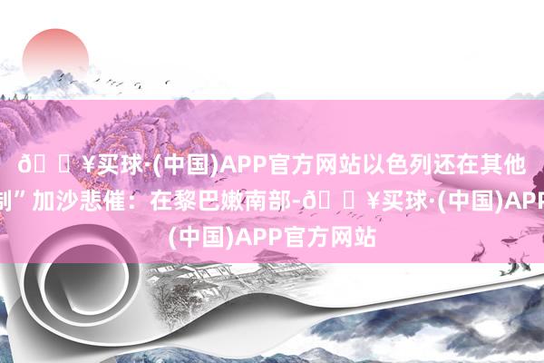 🔥买球·(中国)APP官方网站以色列还在其他场地“复制”加沙悲催：在黎巴嫩南部-🔥买球·(中国)APP官方网站