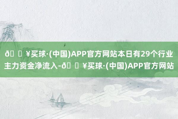🔥买球·(中国)APP官方网站本日有29个行业主力资金净流入-🔥买球·(中国)APP官方网站