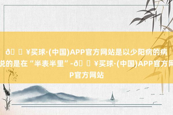 🔥买球·(中国)APP官方网站是以少阳病的病位说的是在“半表半里”-🔥买球·(中国)APP官方网站