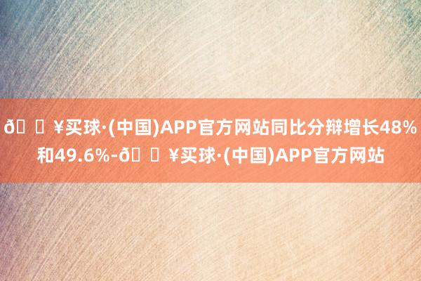 🔥买球·(中国)APP官方网站同比分辩增长48%和49.6%-🔥买球·(中国)APP官方网站