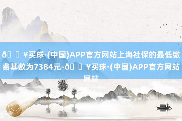 🔥买球·(中国)APP官方网站上海社保的最低缴费基数为7384元-🔥买球·(中国)APP官方网站