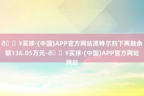 🔥买球·(中国)APP官方网站派特尔刻下两融余额136.05万元-🔥买球·(中国)APP官方网站