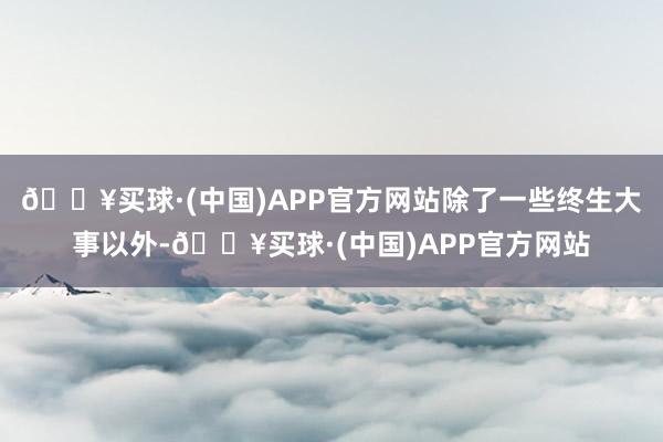 🔥买球·(中国)APP官方网站除了一些终生大事以外-🔥买球·(中国)APP官方网站