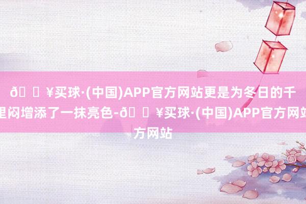 🔥买球·(中国)APP官方网站更是为冬日的千里闷增添了一抹亮色-🔥买球·(中国)APP官方网站